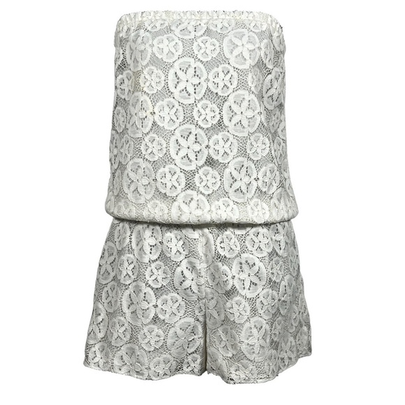 Lilly Pulitzer Pants - Lily Pulitzer White Lace Strapless Romper Small